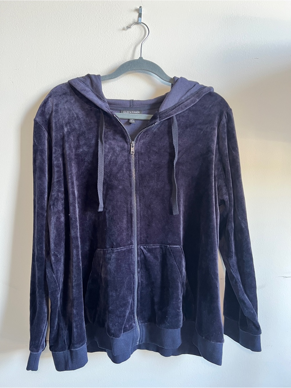 NWOT Eileen Fisher Velour Hooded Zip Jacket – Like New  1X